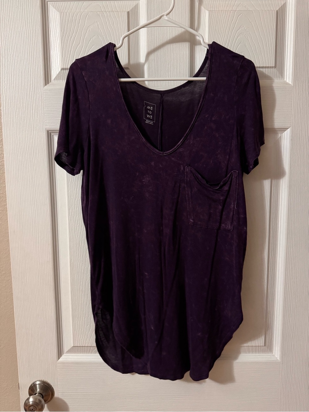 Me to We Purple V-Neck Pocket Tee